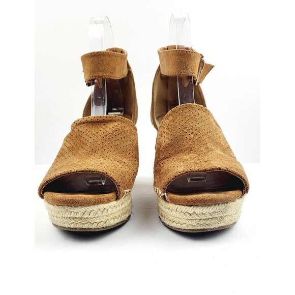 ALTAR’D STATE brown suede buckle espadrille wedge - Size‎ 8.5 - Picture 2 of 8